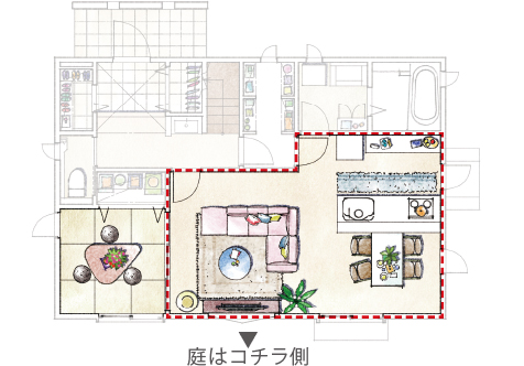 L字型タイプ間取り図