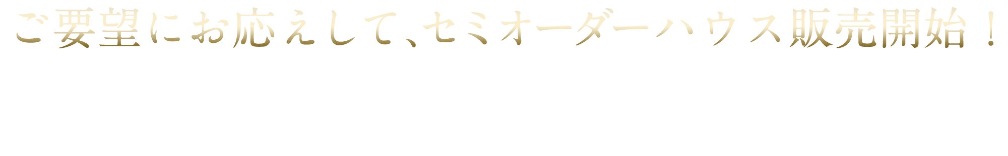 ご要望にお応えしてセミオーダーハウス販売開始!