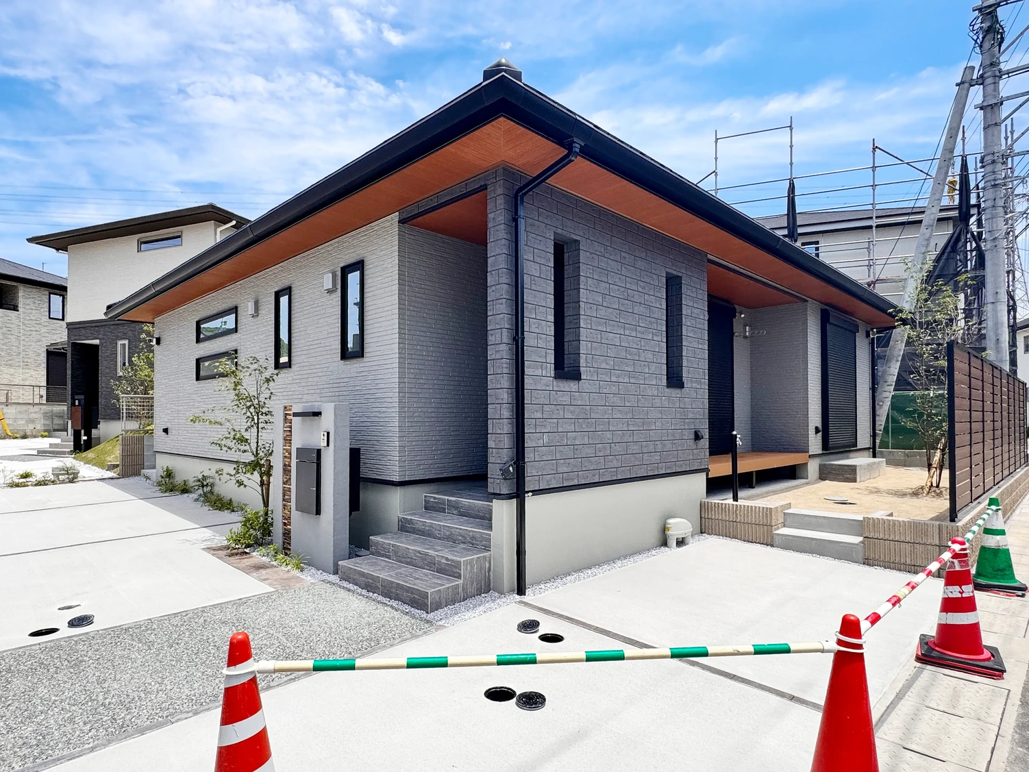 大野城市「広がる空間が心地よい平屋」建築現場