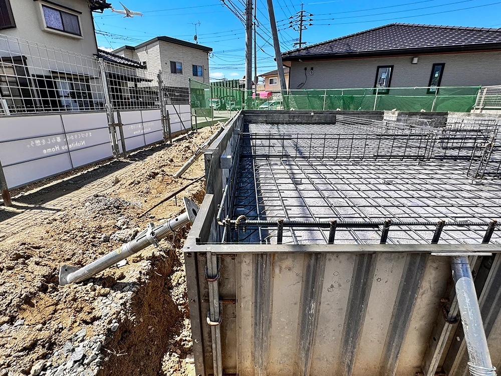 コンクリート打設を控えた配筋