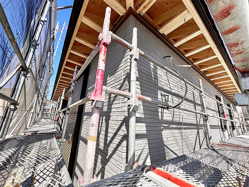 外壁サイディング工事の様子