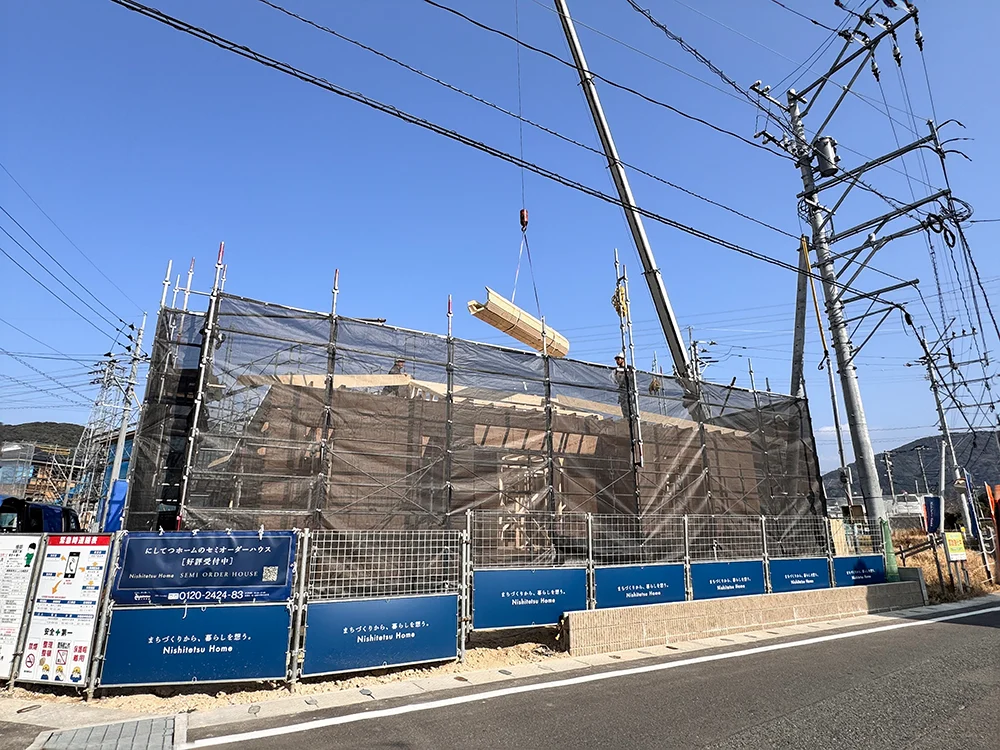 建方工事／上棟の様子