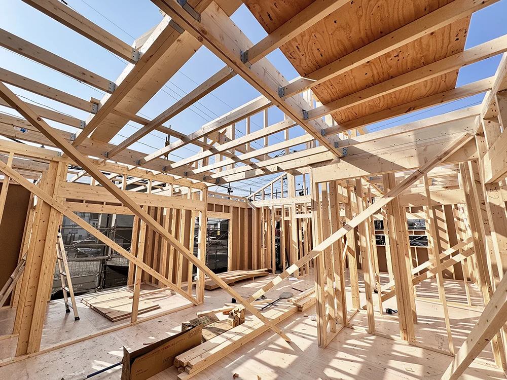 建方工事／上棟の様子