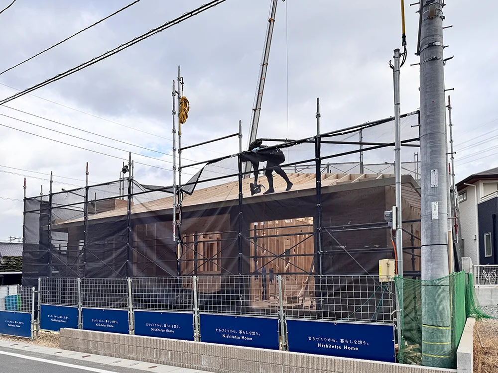 建方工事／上棟の様子
