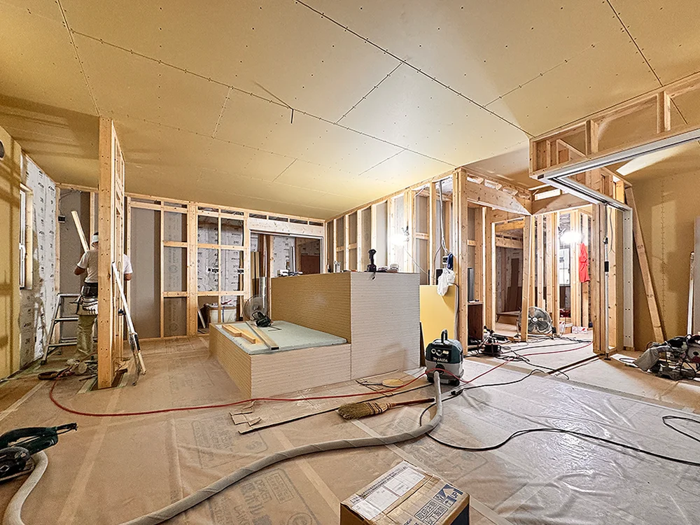 那珂川市「ゆとりの庭で趣味を愉しむ平屋」建築現場